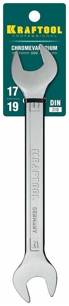 Ключ рожковый Kraftool 27033-17-19_z01, 19 мм х 17 мм фотография 5