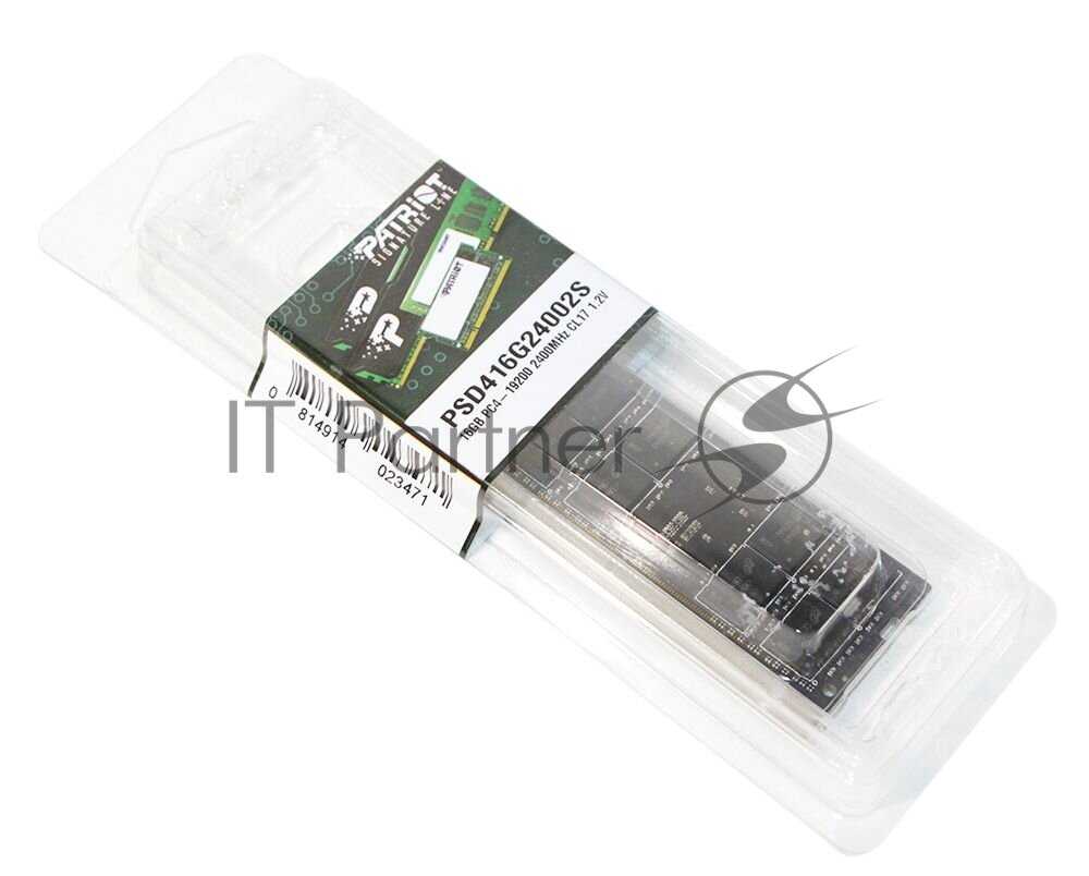 Оперативная память Patriot Memory SL 16 ГБ DDR4 SODIMM CL17 (PSD416G24002S) фотография 6