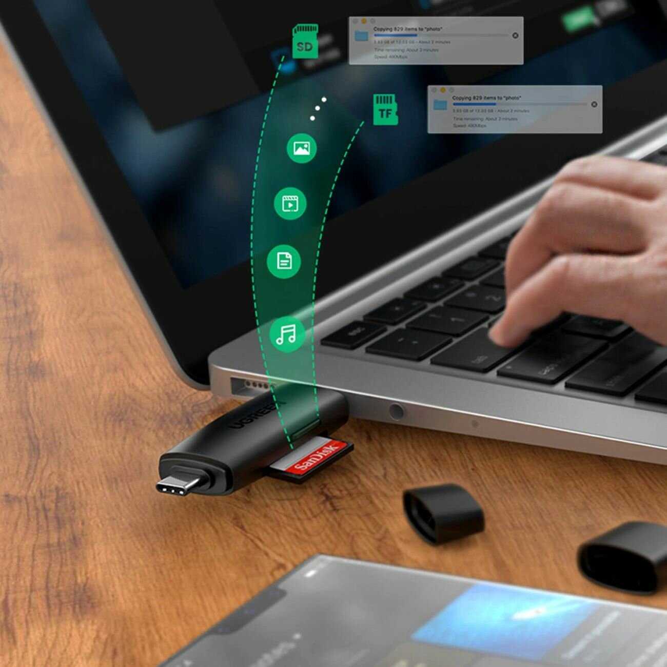 Кардридер UGREEN Кардридер многофункциональный UGREEN CM304 (80191) фотография 24