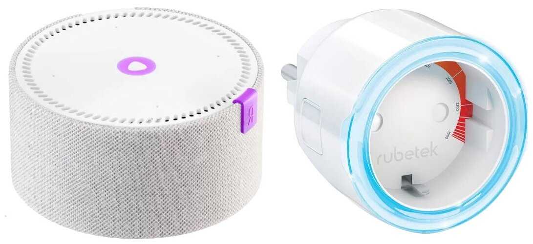 Комплект умного дома Rubetek Яндекс.Станция Мини и умная Wi-Fi розетка