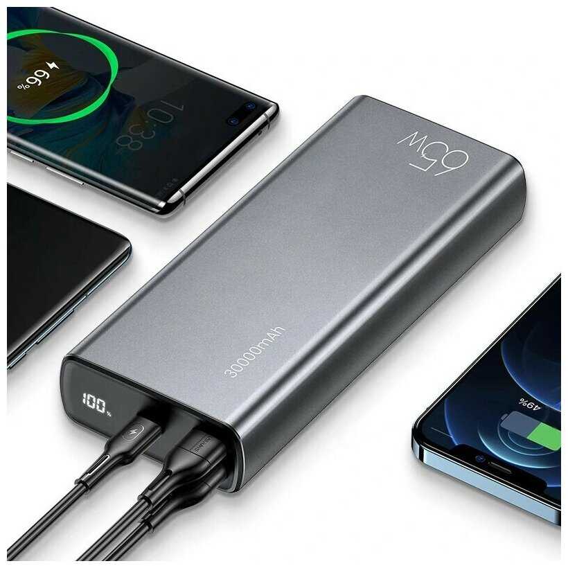 Внешний аккумулятор USAMS SuperMac Series для Ноутбука / Планшета / Смартфона PD+QC 65W 30000 mAh фотография 3