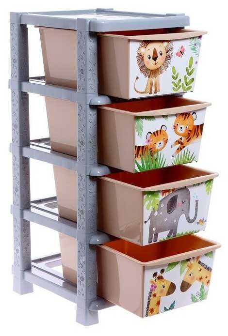 Бельевой комод Соломон Веселый зоопарк (4 секции) фотография 5