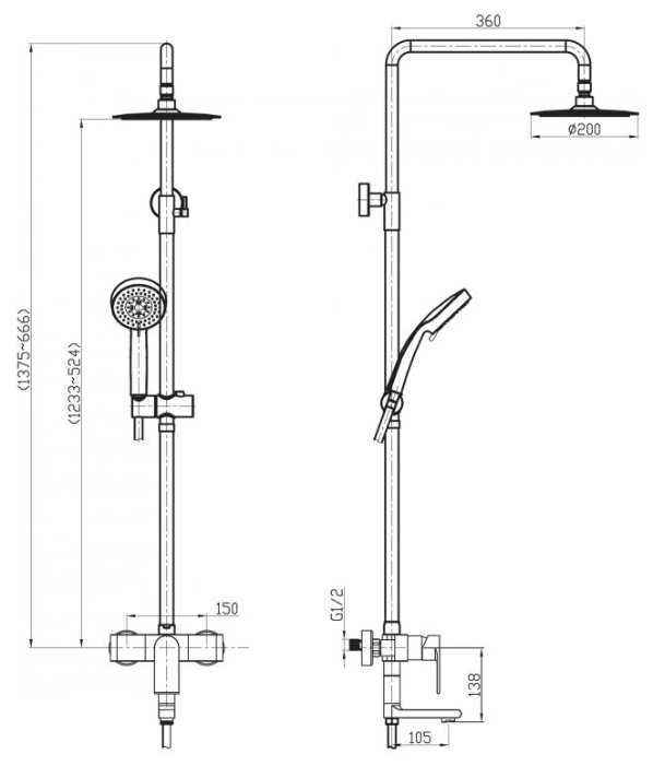 Душевая стойка BelBagno Nova NOV-VSCM-IN, матовый хром фотография 1