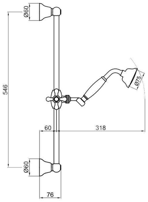Душевой гарнитур Webert Comfort AC0384.010, золото фотография 1