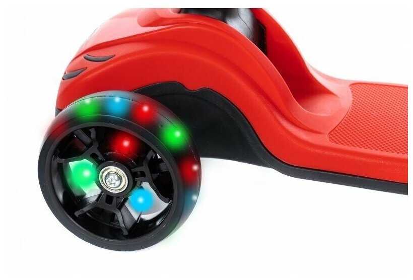 Самокат-беговел 3 в 1 Scooter Micar Transformer складной со светящимися колесами, сиденьем и родительской ручкой фотография 4