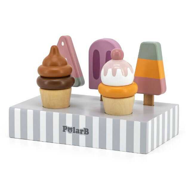 Деревянный игровой набор Viga Toys Эскимо и Мороженое на подставке (44057)