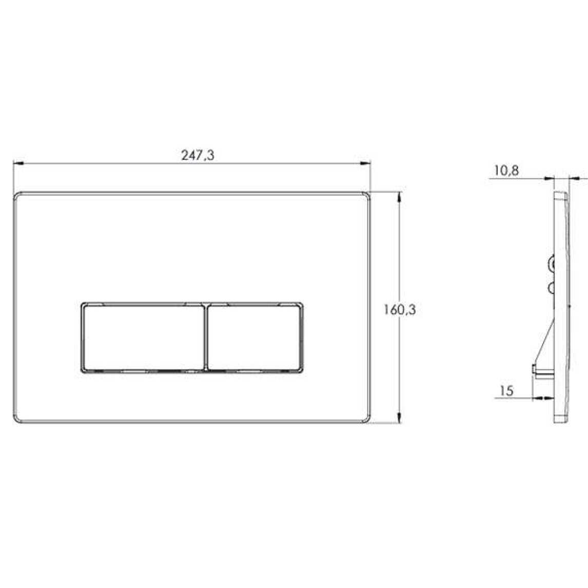Кнопка смыва AZARIO Кнопка смыва двойная квадратная (AZ-8200-0090/AZ-P58-0130) фотография 7