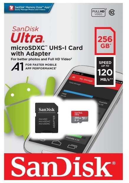 Карта памяти SanDisk Ultra microSDXC Class 10 UHS-I 120MB/s фотография 2
