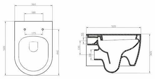 Биде подвесное BelBagno Marino (подвесное) с горизонтальным выпуском фотография 1