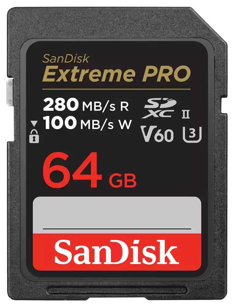 Карта памяти SanDisk Extreme Pro SDXC UHS-II V60 (SDSDXEP-064G-GN4IN) фотография 1