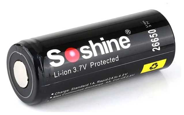Аккумулятор Soshine 26650P-3.7-5500
