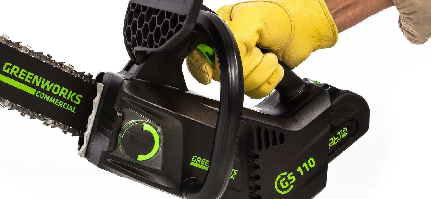 Пила аккумуляторная Greenworks GD40TCS шаг цепи 3/8