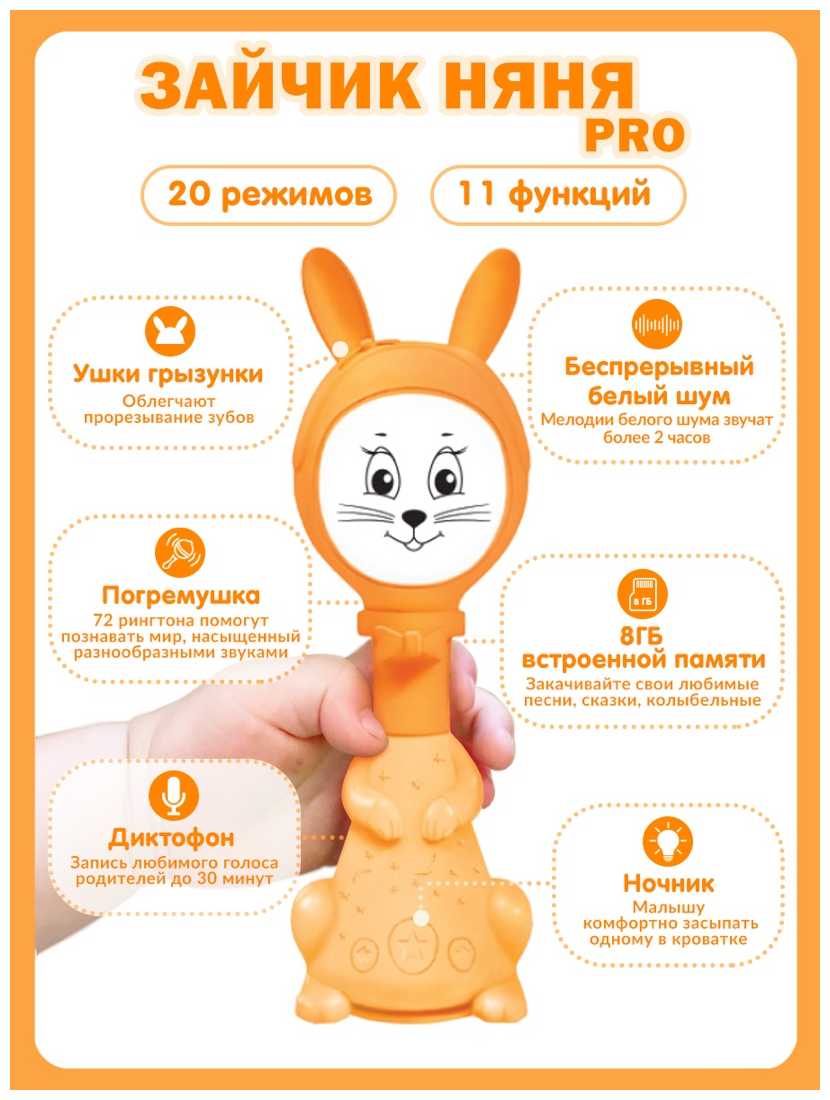 Интерактивная развивающая игрушка BertToys Зайчик Няня PRO фотография 1