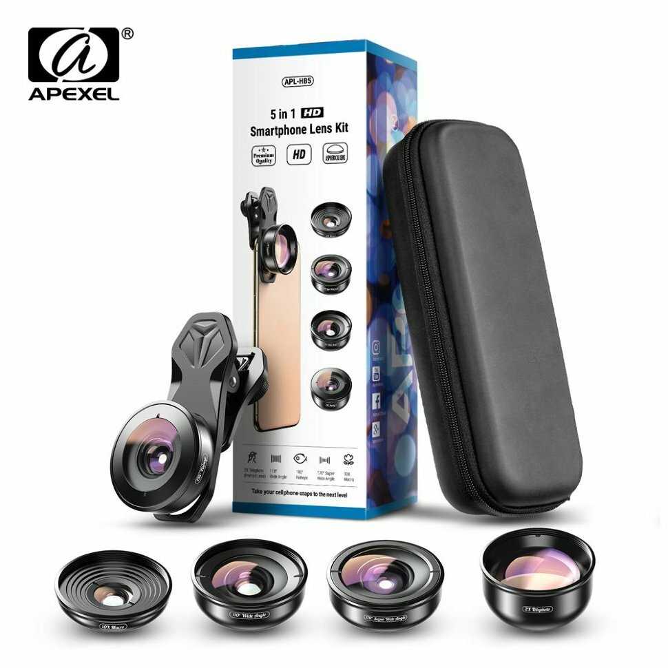 Комплект объективов Apexel 5-in-1 HB5 (APL-HB5) фотография 6