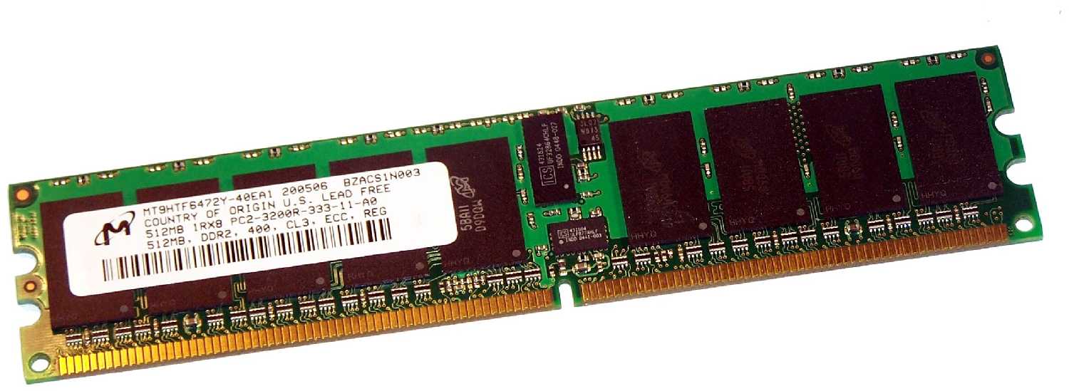 Оперативная память Micron 512 МБ DDR2 400 МГц CL3 (MT9HTF6472Y-40EA1)