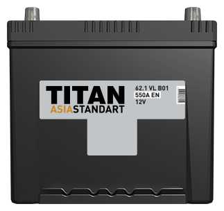 Автомобильный аккумулятор TITAN ASIA STANDART 6СТ-62.1 VL B01