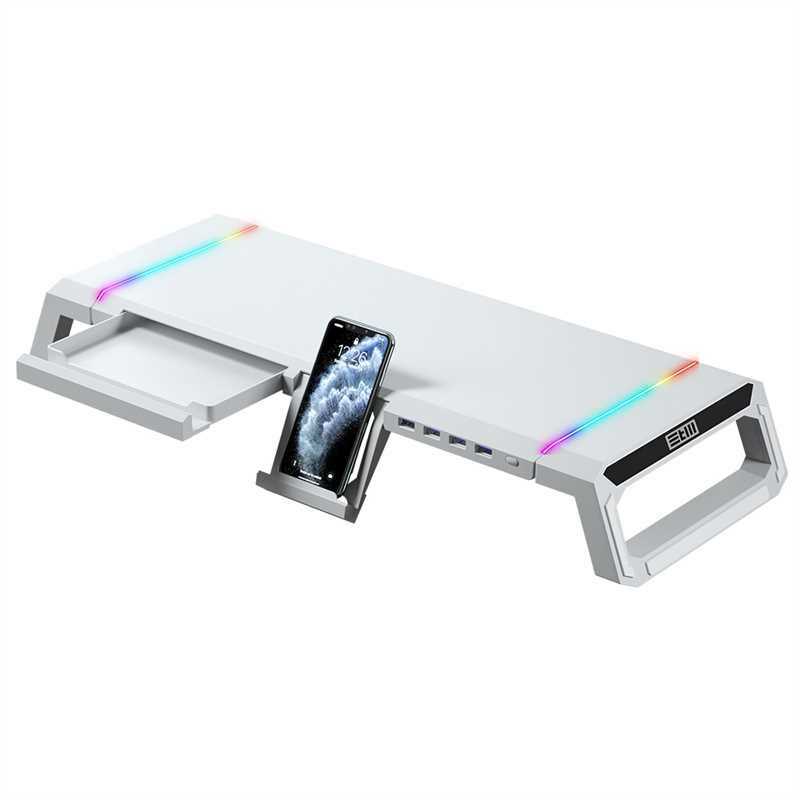 Подставка столик STM MS2RGB для монитора, моноблока, ноутбука, принтера, подсветка RGB, 4 порта USB 3.0 фотография 9