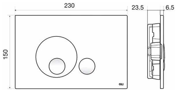 Кнопка смыва Oli Globe (152952) soft-touch, черный фотография 1