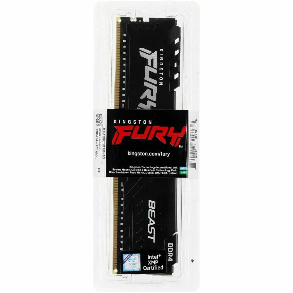 Оперативная память Kingston Fury Beast (KF436C18BB/32) фотография 6