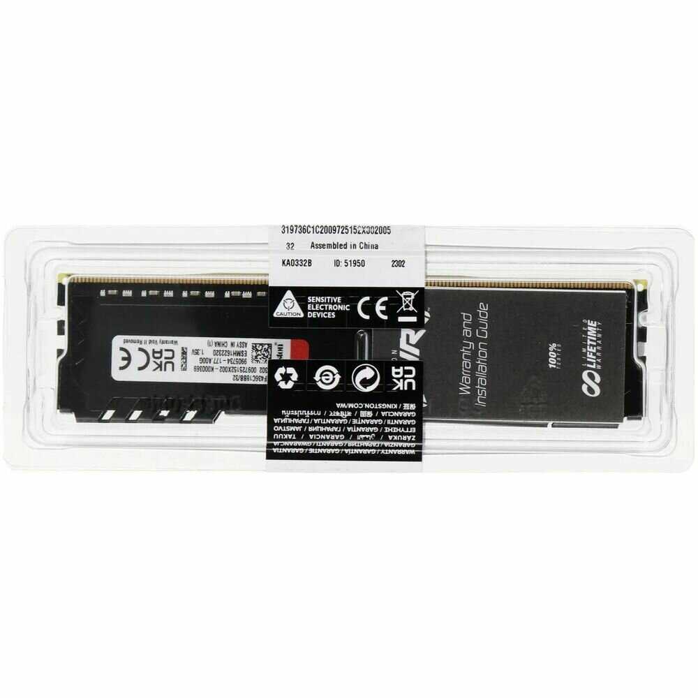 Оперативная память Kingston Fury Beast (KF436C18BB/32) фотография 7