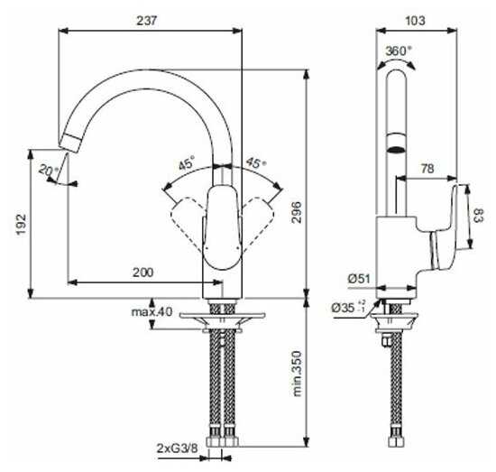 Смеситель Ideal Standard B1727AA фотография 14