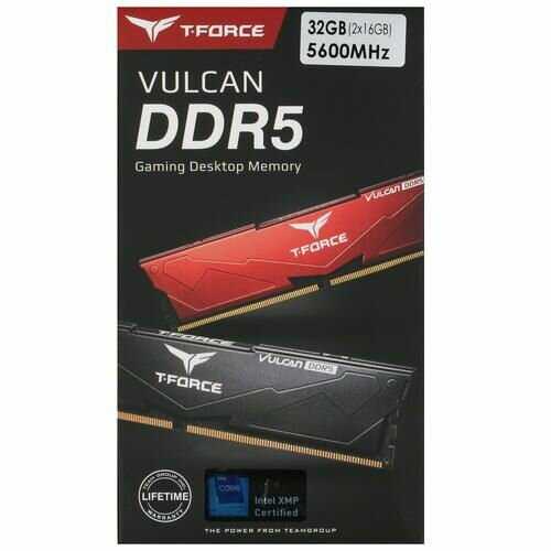 Оперативная память Team Group T-FORCE VULCAN Black [32Gb 5600MHz] [FLBD532G5600HC36BDC01] фотография 5