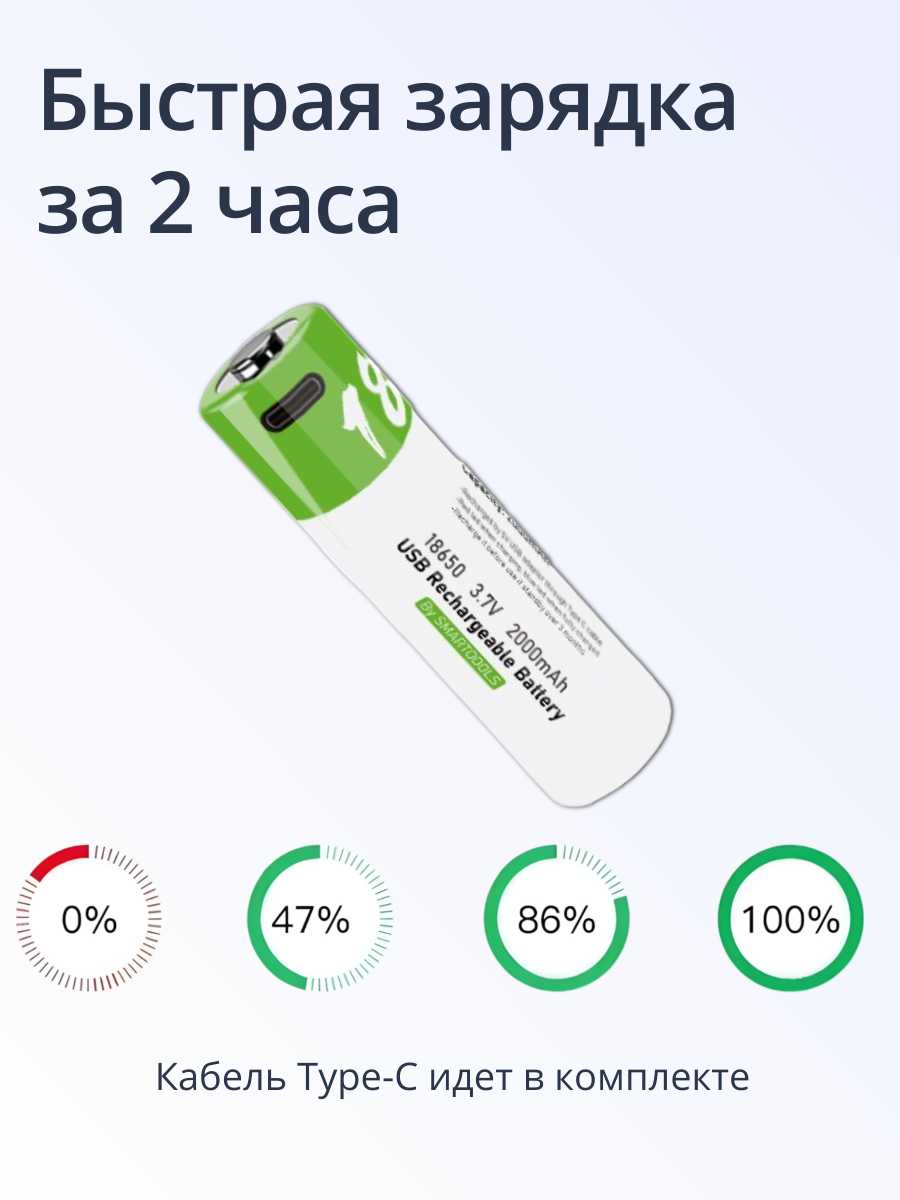 Аккумуляторная батарейка ABC Тип C фотография 29