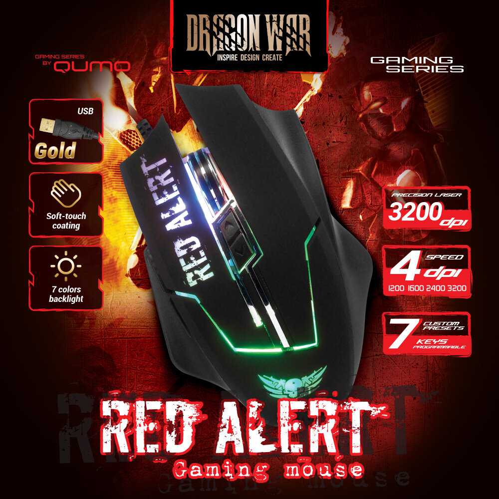 Мышь Qumo Dragon War Red Alert M13 фотография 8