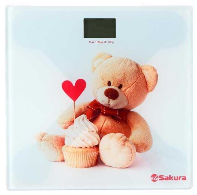 Весы напольные Sakura SA-5071BR, до 180 кг, картинка медвежонок 5392438 фотография 1