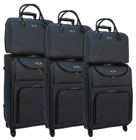 Набор: чемодан + сумочка Borgo Antico. 6088 dark blue 21/14