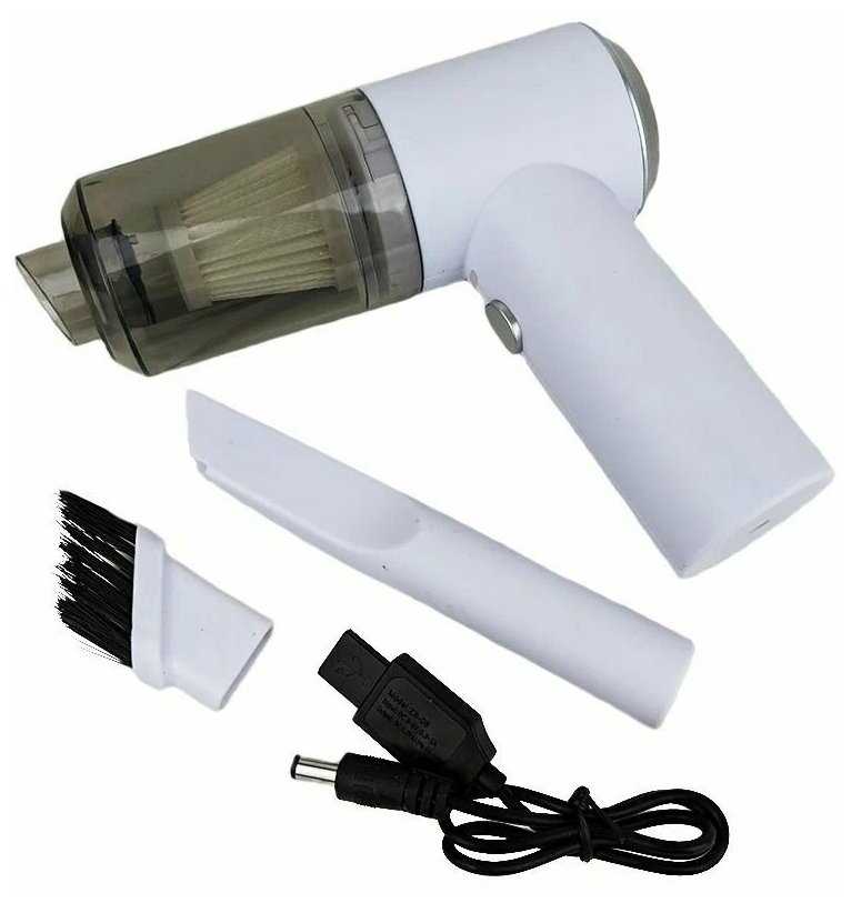 Портативный минипылесос для автомобиля и дома, USB питание, 2 насадки