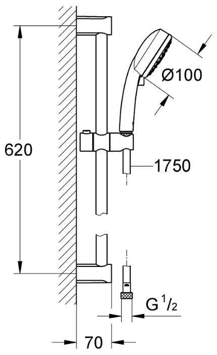 Душевой гарнитур Grohe New Tempesta Cosmopolitan 100 27580002, хром фотография 1