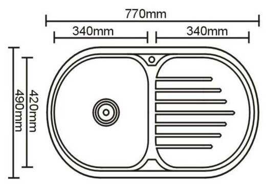 Мойка кухонная из нержавеющей стали врезная SINKLIGHT N 7749 L 0.8/180 1P левая глянец фотография 1