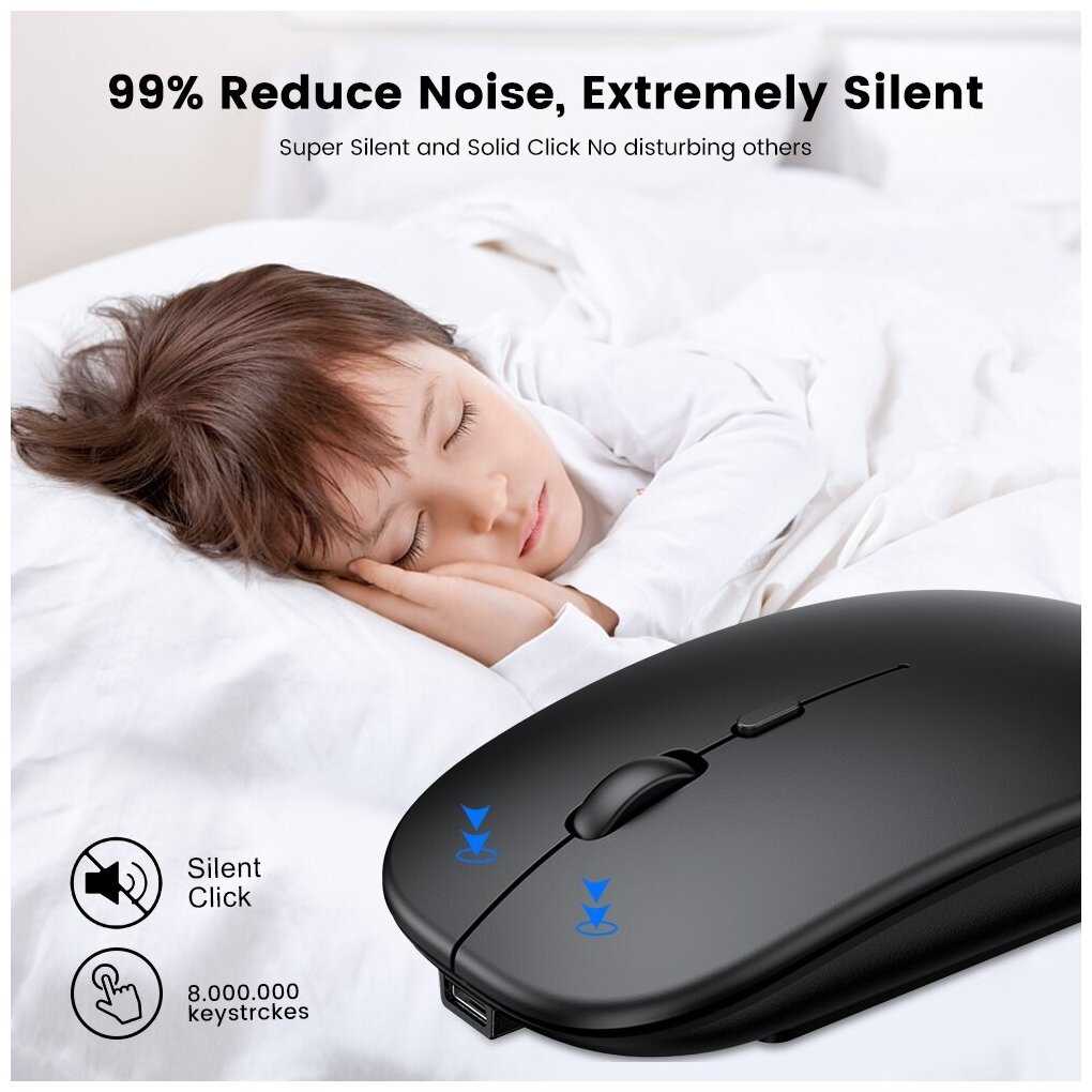 Беспроводная перезаряжаемая Bluetooth + Wireless мышь Booox фотография 6