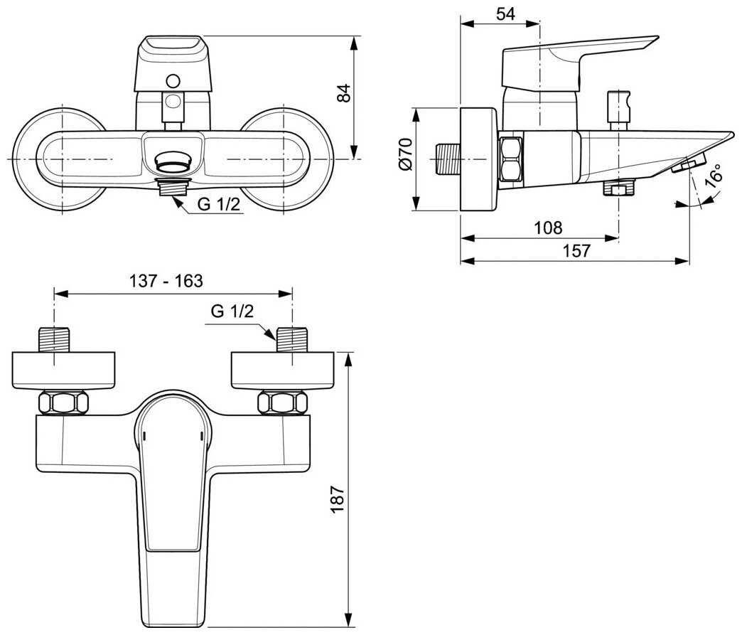 Смеситель для душа Ideal STANDARD Tesi A 6583 AA, рычажный фотография 7