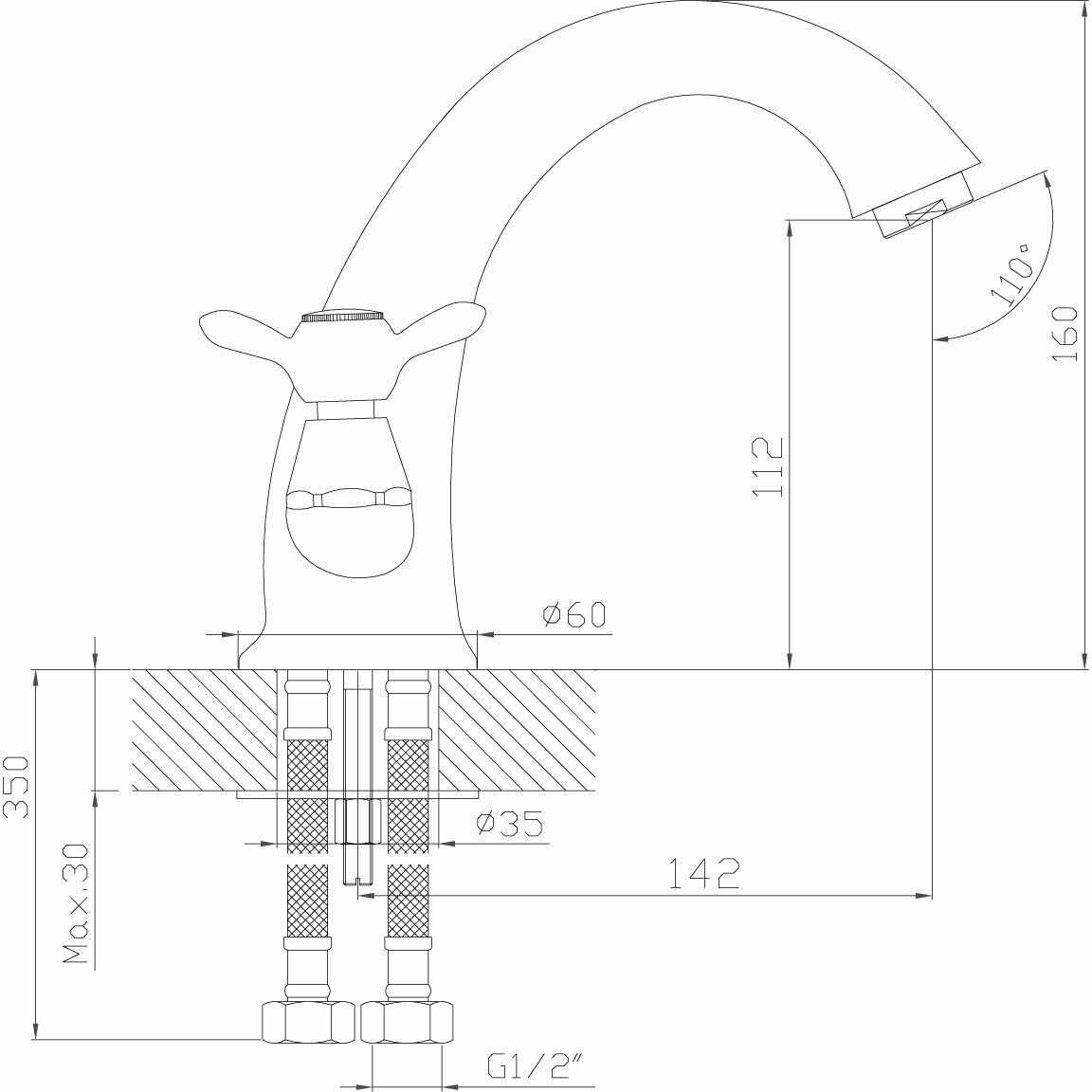 Смеситель для кухни Rossinka Silvermix Q02-61 фотография 3