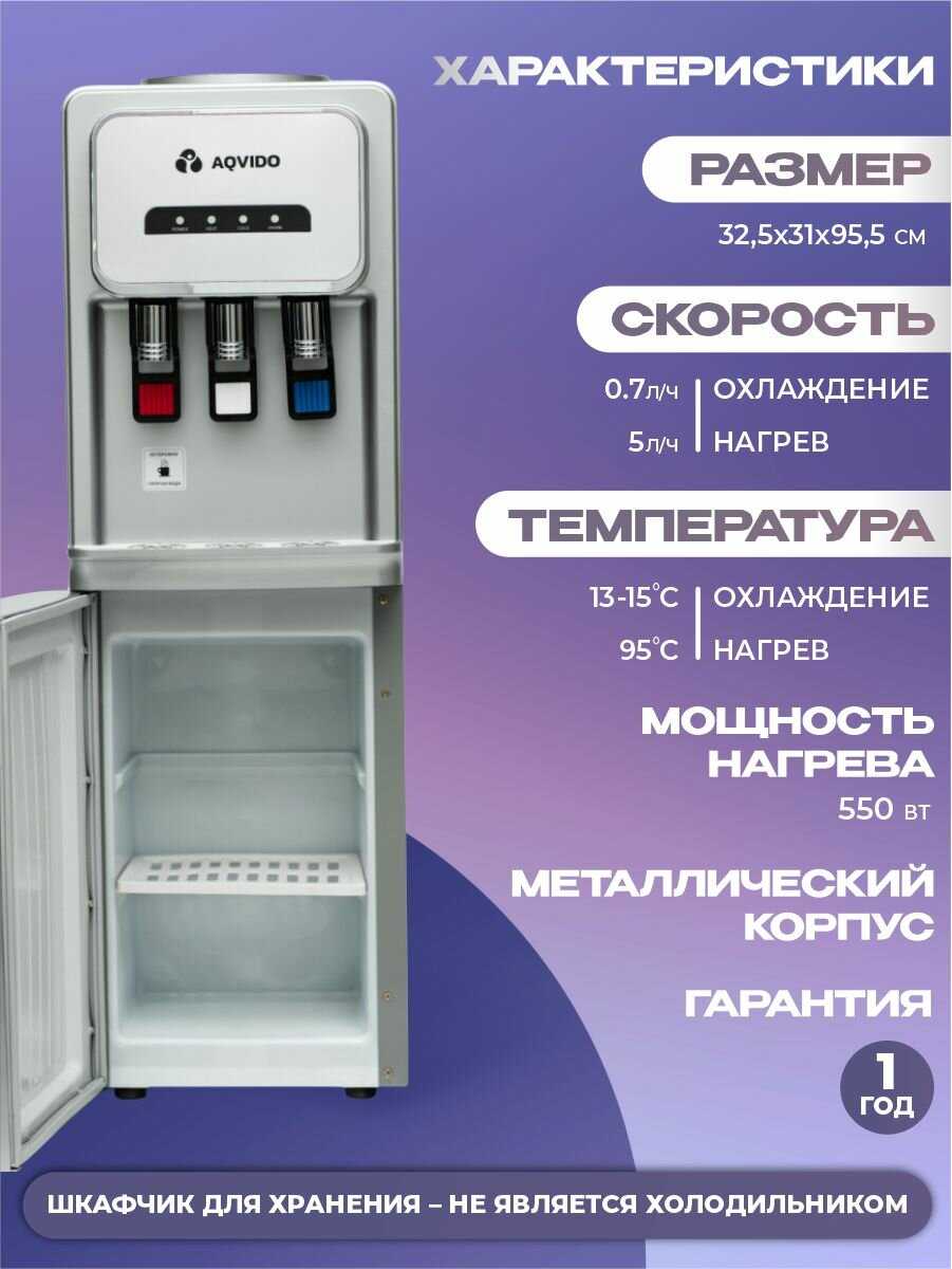 Напольный кулер для воды с нагревом и электронным охлаждением AQVIDO BSY-802L фотография 1