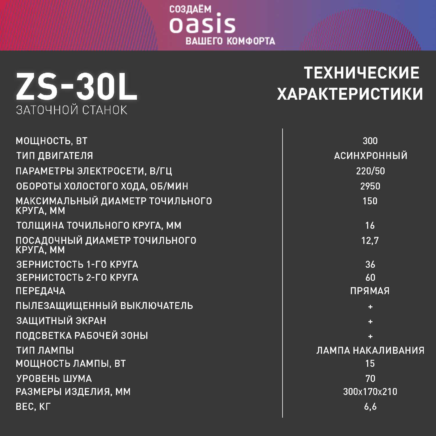 Заточной точильный станок Oasis Точильный станок (ZS-30L) фотография 5