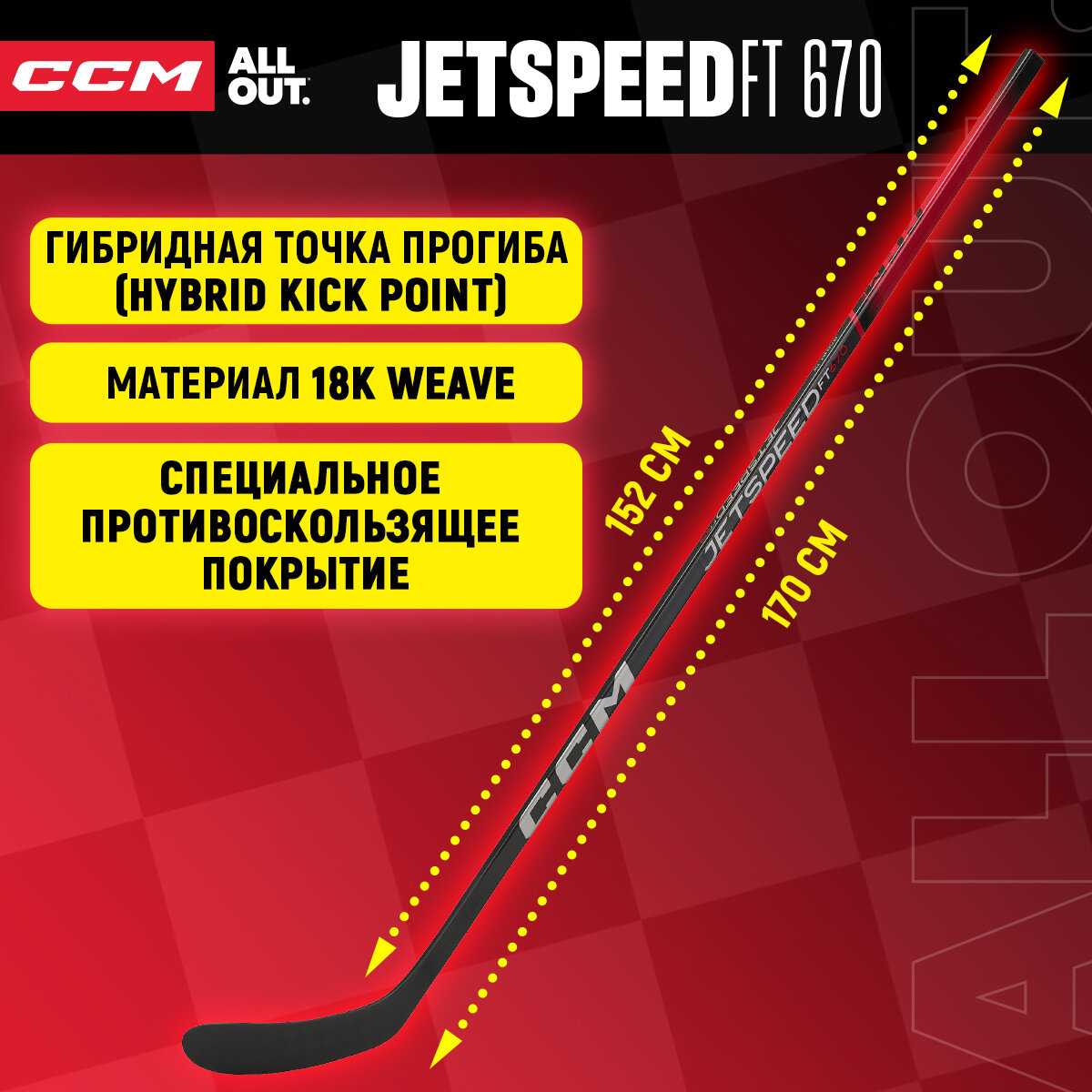Клюшка хоккейная композитная CCM HS JETSPEED 670 SR фотография 1