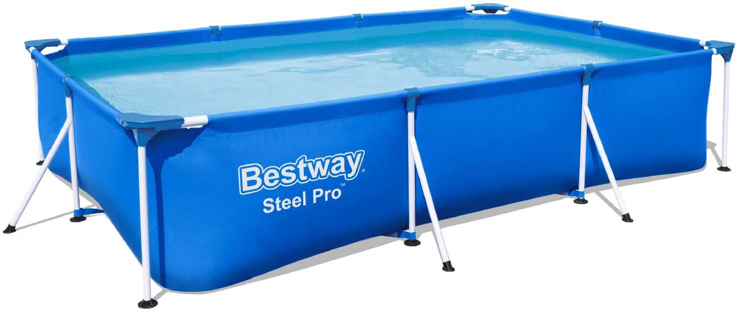 Бассейн прямоугольный на стойках Bestway 56411 (ф-тр 58381, к-дж 58093) р300х201х66см, 3300л