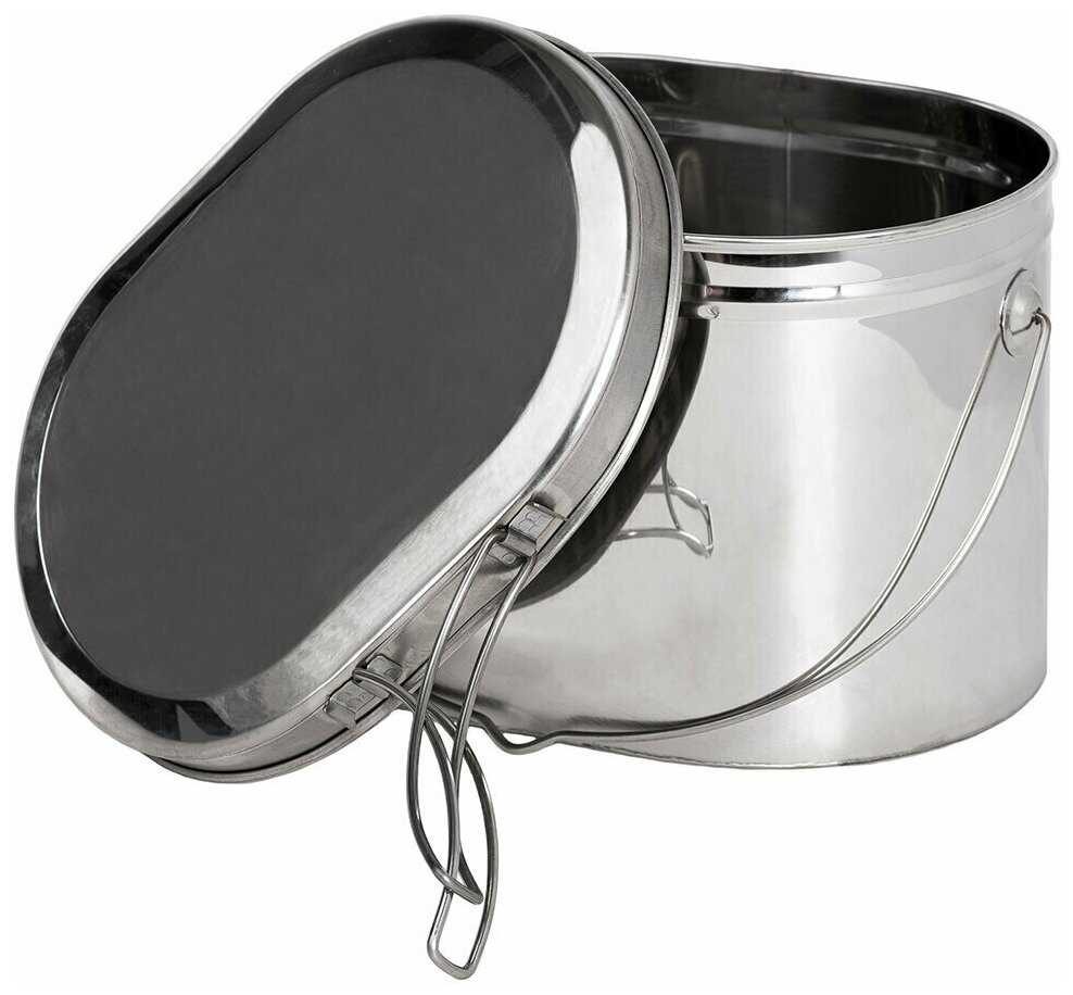 Котелок низкий 3,3 л крышка с ручками фотография 1