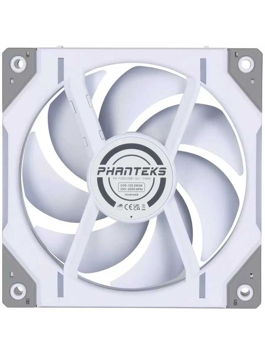Вентилятор для корпуса Phanteks D30 DRGB Reversed [120mm] [PH-F120D30R_DRGB_PWM_WT01] фотография 3