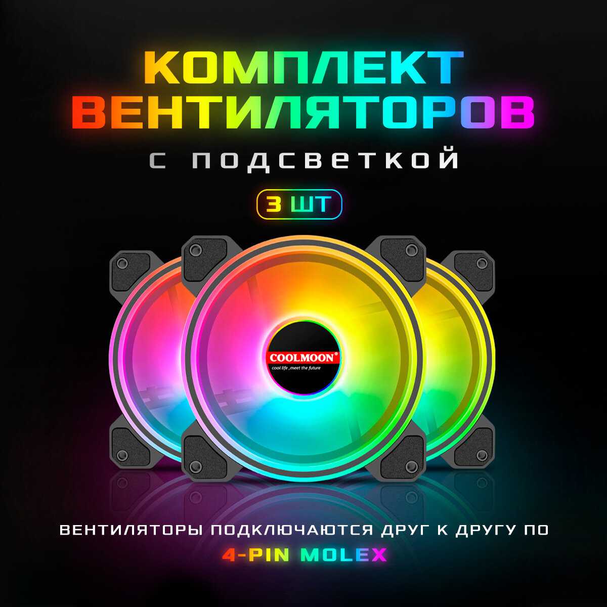 Вентилятор охлаждения для корпуса ПК COOLMOON Вентилятор охлаждения для корпуса ПК (COOLMOON)