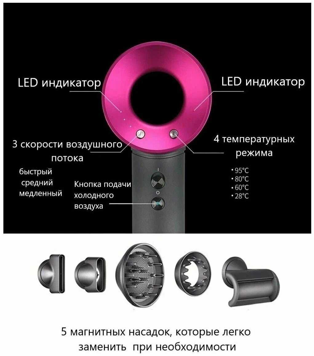 Фен-стайлер для волос Premium качество фотография 7