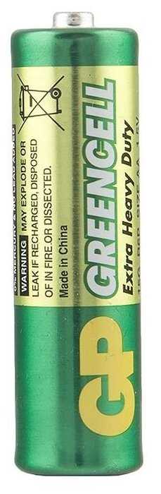 Батарейка GP Greencell AA (R06) 15S солевая, BL4, набор 4шт., 267815 фотография 3