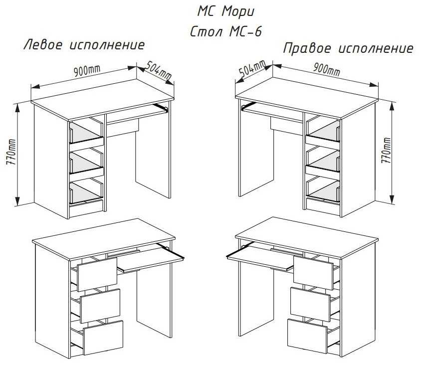 МС Мори Стол МС-6 правый Графит, ДСВ Мебель фотография 1