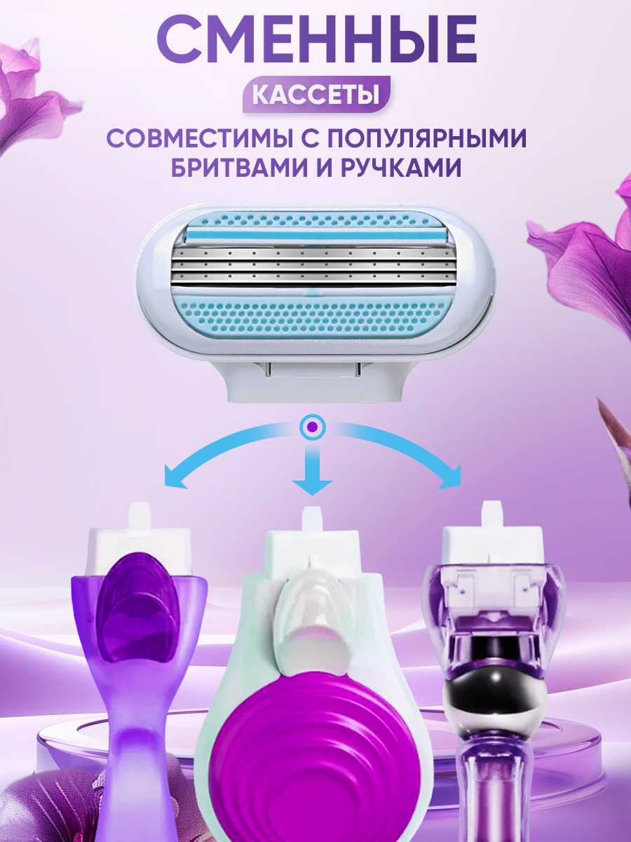 Бритва женская Станок для бритья с 4 кассетами фотография 9