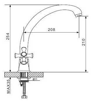 Смеситель для кухни (мойки) Gappo Pollmn G4142, вентильный фотография 1
