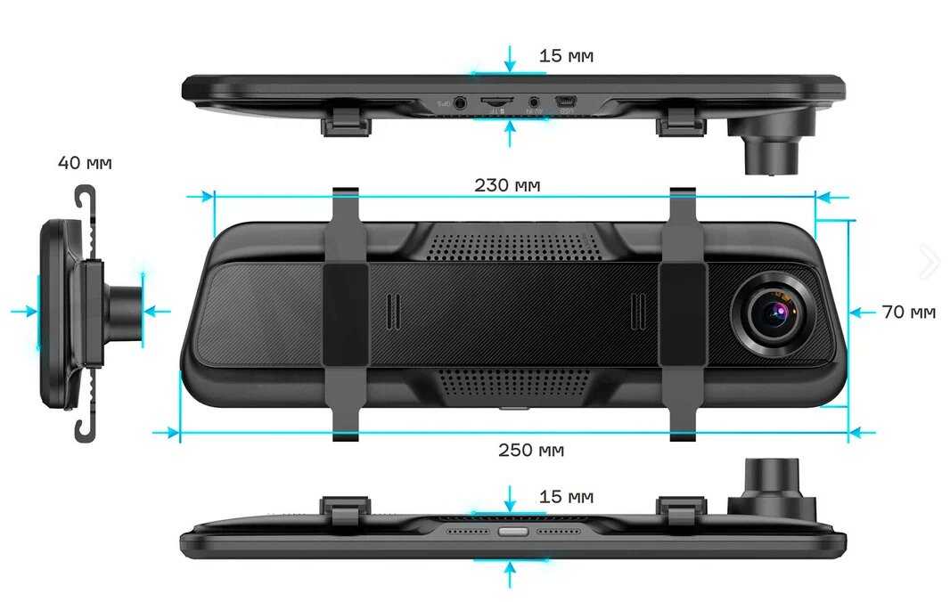 Автомобильный видеорегистратор Зеркало заднего вида (10-дюймовый экран) фотография 9