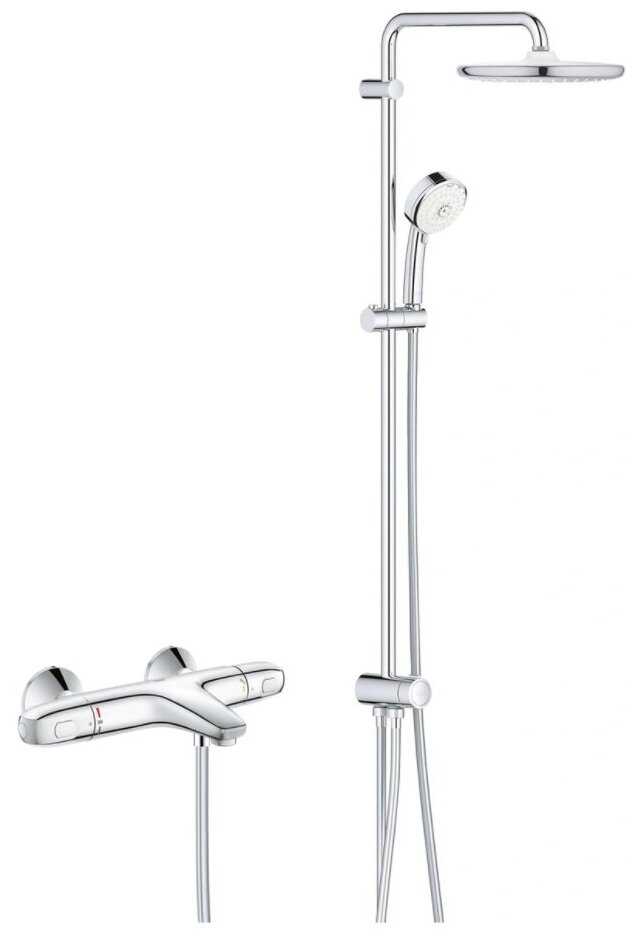 Душевая стойка с термостатом для ванны Grohe Grohtherm 1000 New 250, хром
